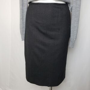 Worth pleat grey wool skirt